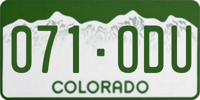 CO license plate 071ODU