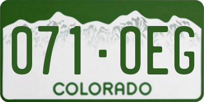 CO license plate 071OEG