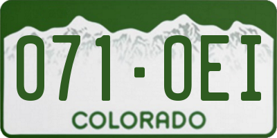 CO license plate 071OEI