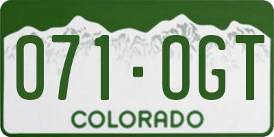 CO license plate 071OGT