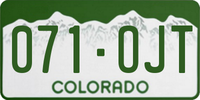 CO license plate 071OJT