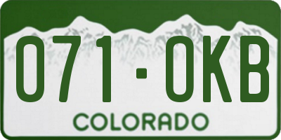 CO license plate 071OKB