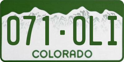 CO license plate 071OLI