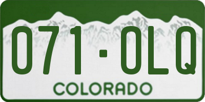 CO license plate 071OLQ