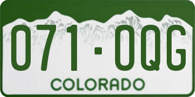 CO license plate 071OQG