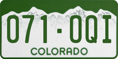 CO license plate 071OQI