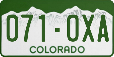 CO license plate 071OXA