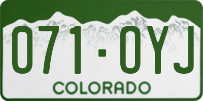 CO license plate 071OYJ