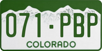 CO license plate 071PBP