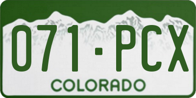 CO license plate 071PCX