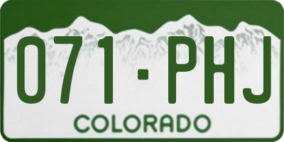 CO license plate 071PHJ