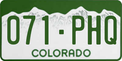 CO license plate 071PHQ