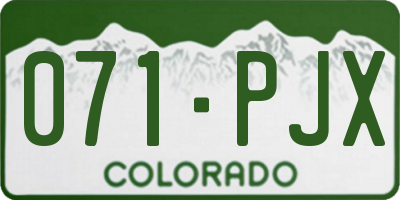 CO license plate 071PJX