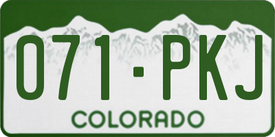 CO license plate 071PKJ