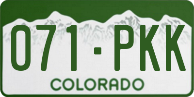 CO license plate 071PKK