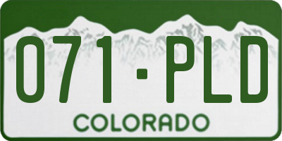CO license plate 071PLD