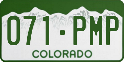CO license plate 071PMP