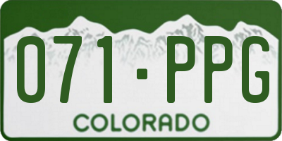 CO license plate 071PPG