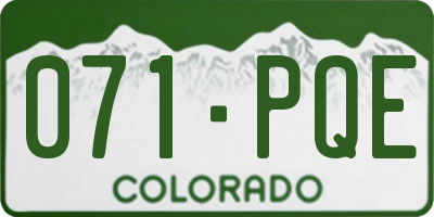 CO license plate 071PQE