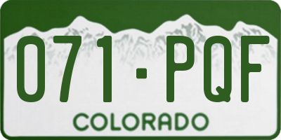 CO license plate 071PQF