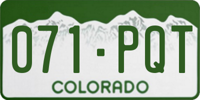CO license plate 071PQT