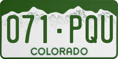 CO license plate 071PQU
