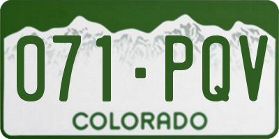 CO license plate 071PQV