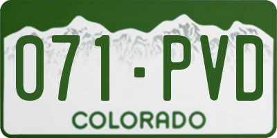 CO license plate 071PVD