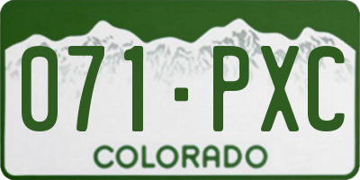 CO license plate 071PXC
