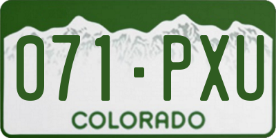CO license plate 071PXU