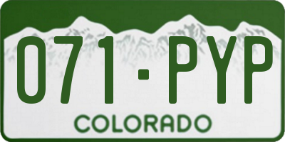 CO license plate 071PYP