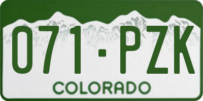 CO license plate 071PZK