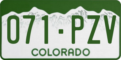 CO license plate 071PZV