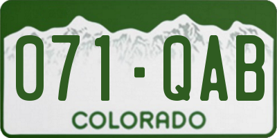 CO license plate 071QAB