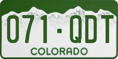 CO license plate 071QDT