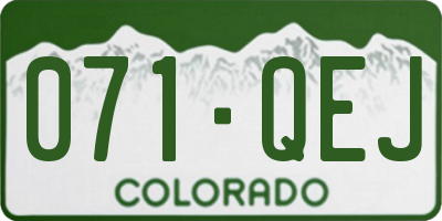 CO license plate 071QEJ