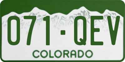 CO license plate 071QEV