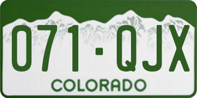 CO license plate 071QJX