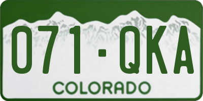 CO license plate 071QKA