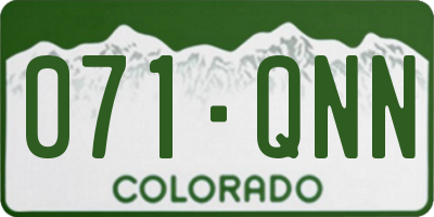 CO license plate 071QNN