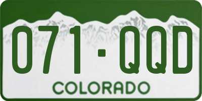 CO license plate 071QQD