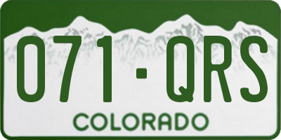 CO license plate 071QRS
