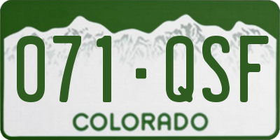 CO license plate 071QSF