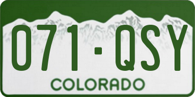 CO license plate 071QSY