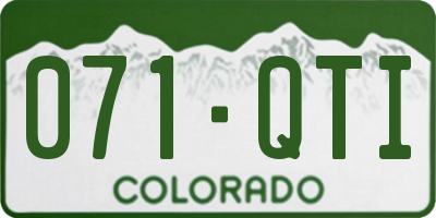 CO license plate 071QTI