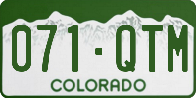 CO license plate 071QTM