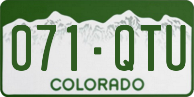 CO license plate 071QTU