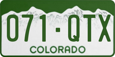 CO license plate 071QTX