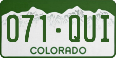CO license plate 071QUI
