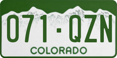 CO license plate 071QZN